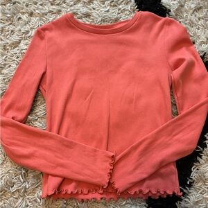 Forever 21 Coral Long Sleeve Sweatshirt